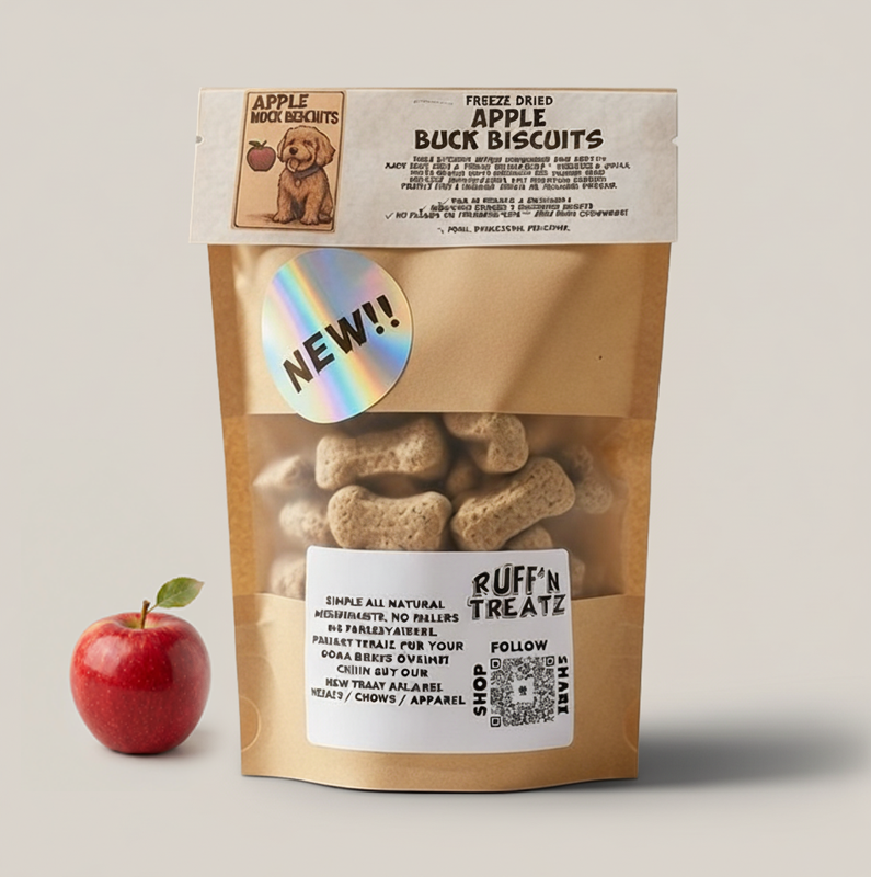 Apple Buck Biscuits Freeze Dried Dog Biscuit Treats