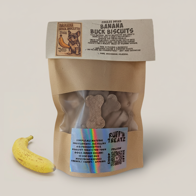 Banana Buck Biscuits Freeze Dried Dog Biscuit Treats