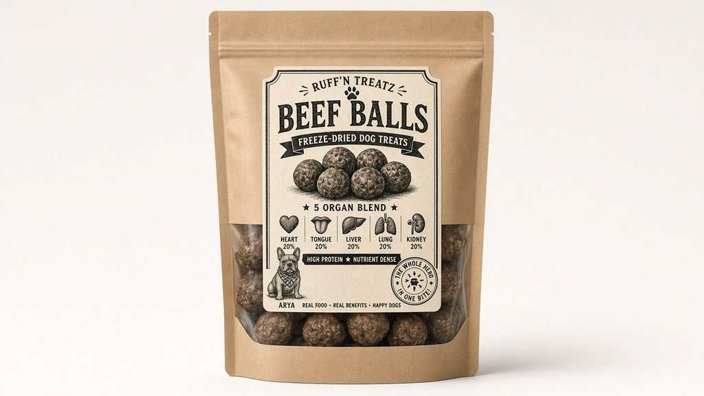 Ruff'n Treatz Beef Balls kraft bag — main product photo