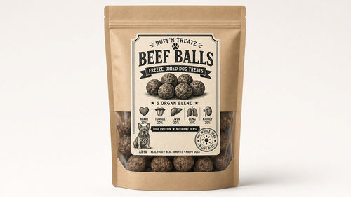 Ruff'n Treatz Beef Balls kraft bag — main product photo