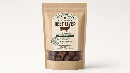 Ruff'n Treatz Freeze-Dried Beef Liver kraft bag — main product photo
