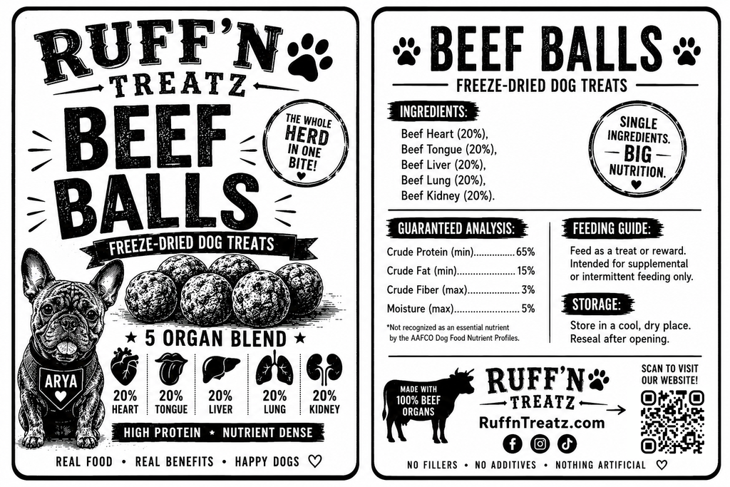 Beef Balls - Organ Meat Balls - Freeze Dry
