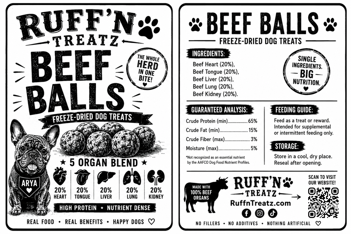 Beef Balls - Organ Meat Balls - Freeze Dry