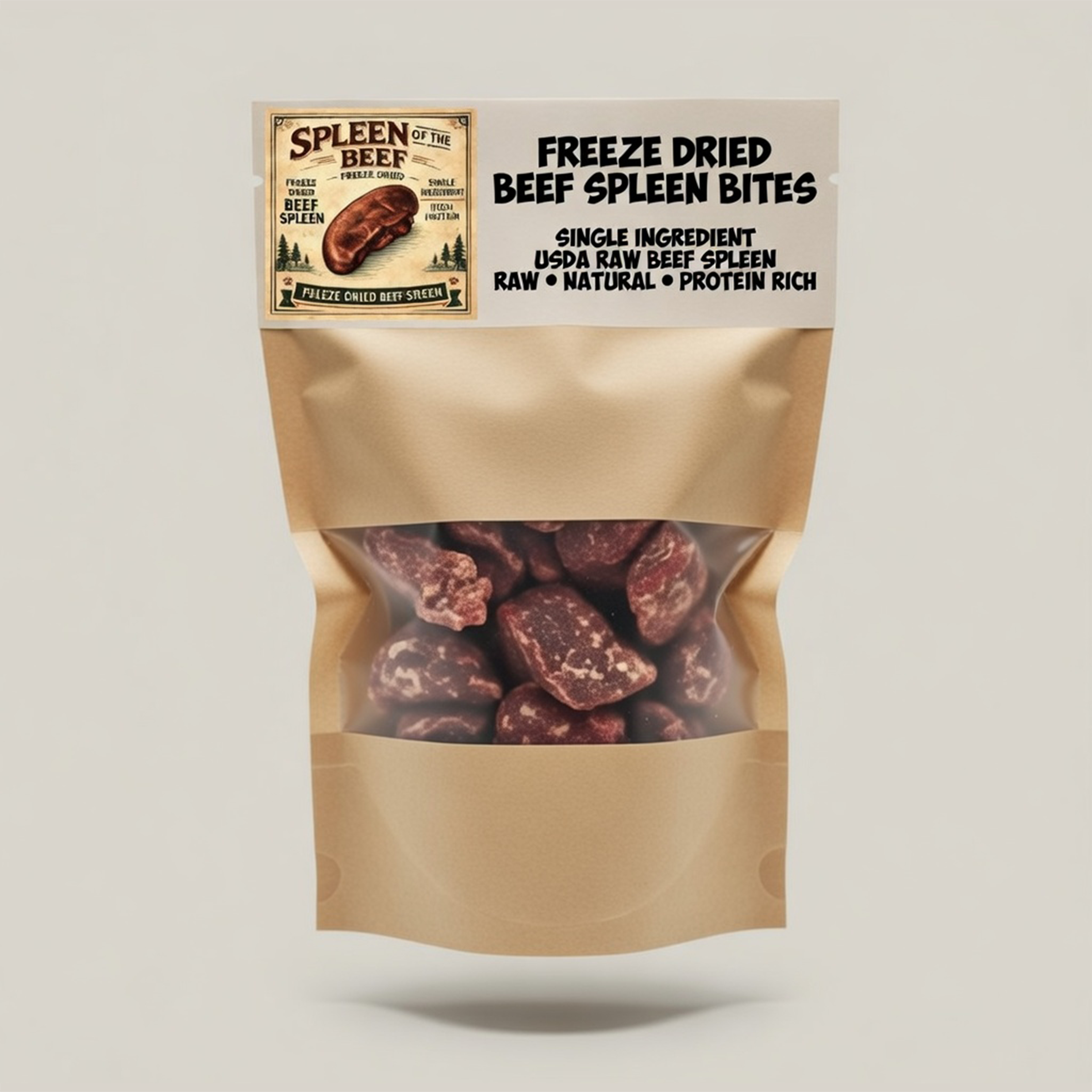 Beef Spleen Freeze Dried Dog Treats Farm Raised