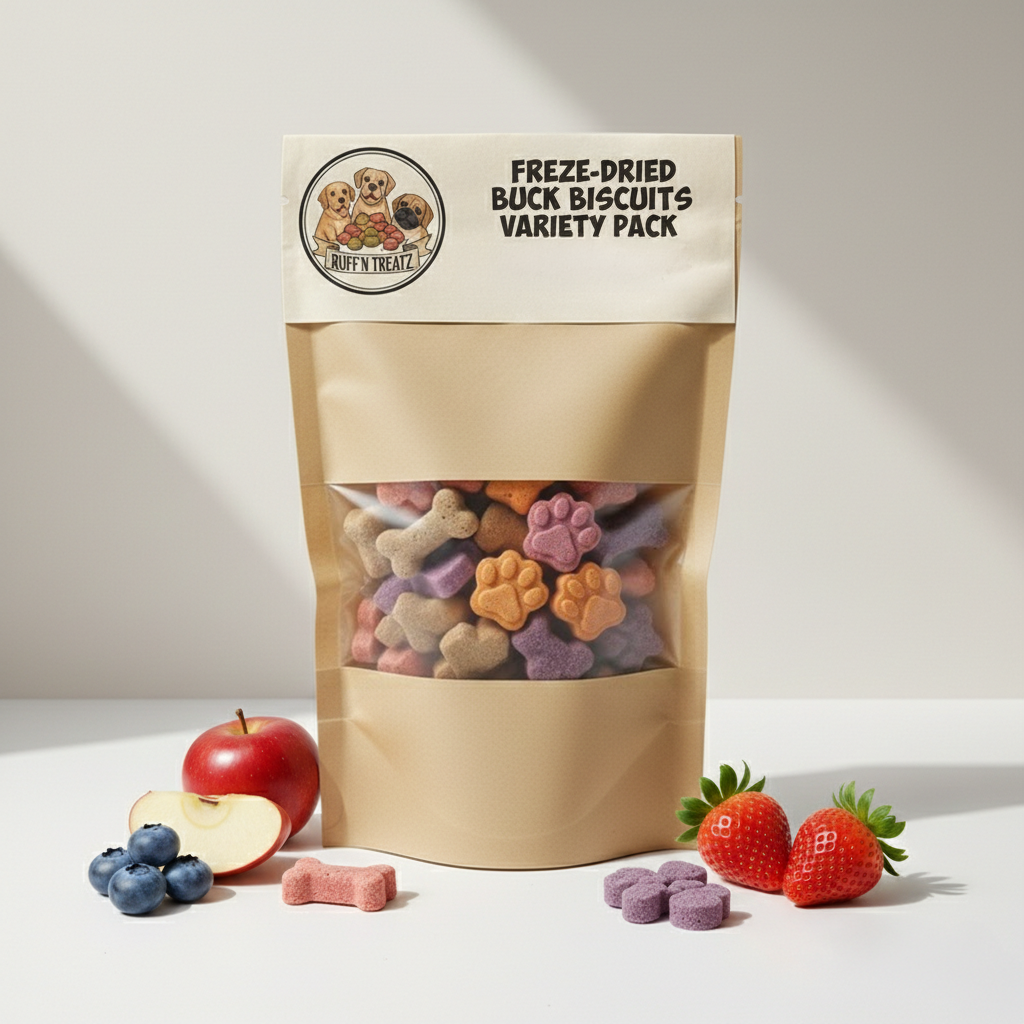 Buck Biscuit Variety Pack - Blueberry/Cranberry/Pumpkin Venison Dog Treats