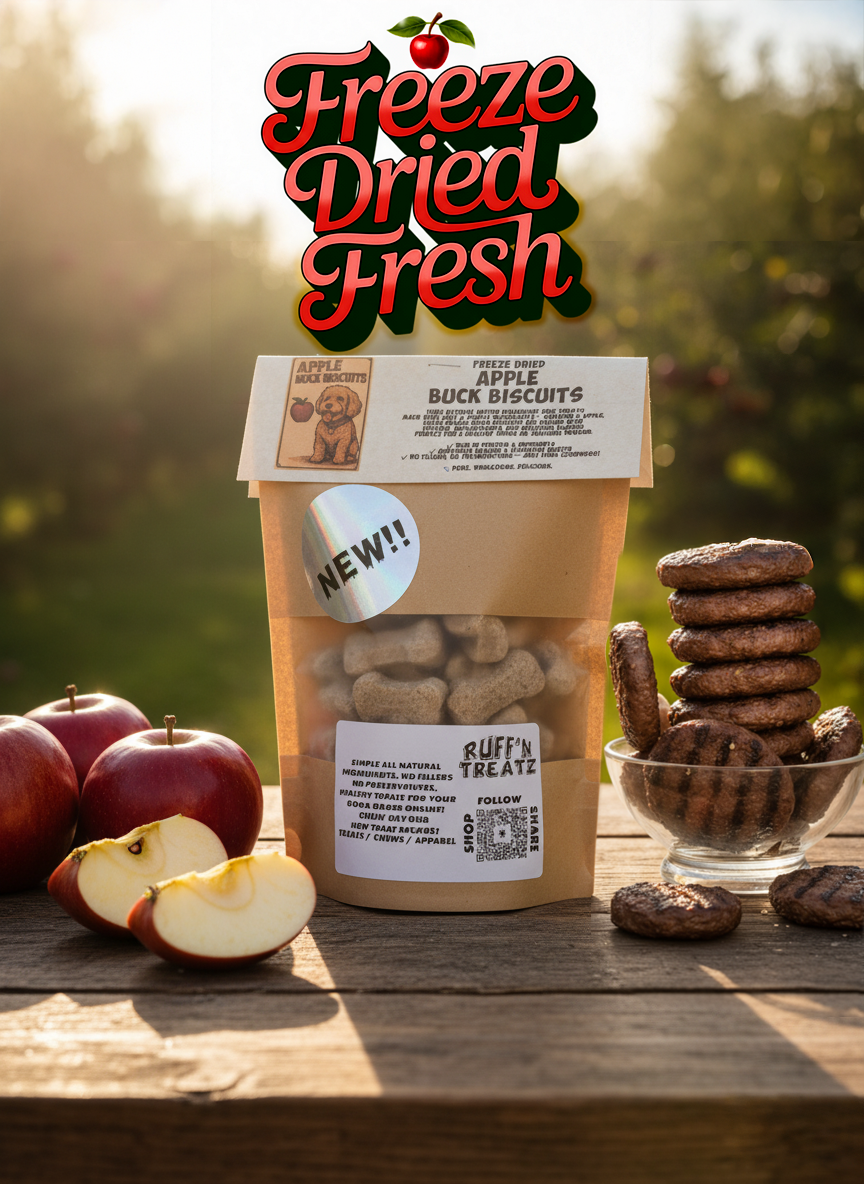 Apple Buck Biscuits Freeze Dried Dog Biscuit Treats