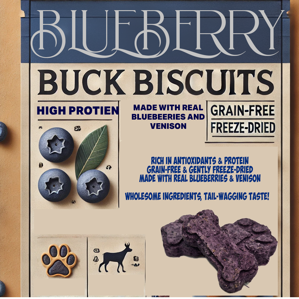 BlueBerry Buck Biscuits Freeze Dried Dog Biscuit Treats