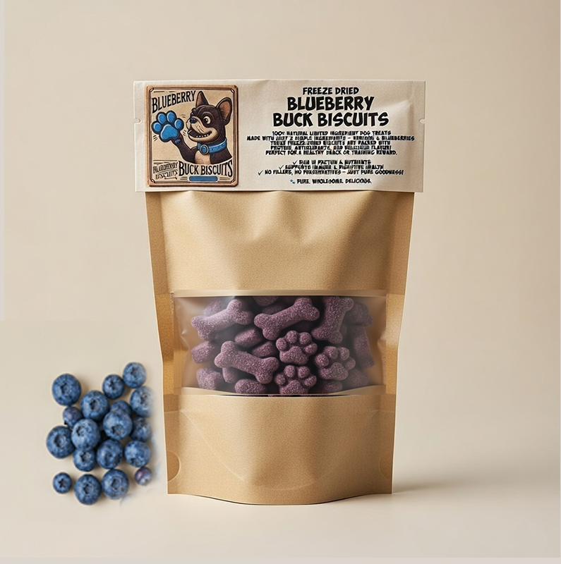 BlueBerry Buck Biscuits Freeze Dried Dog Biscuit Treats