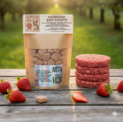 Strawberry Buck Biscuits Freeze Dried Dog Biscuit Treats