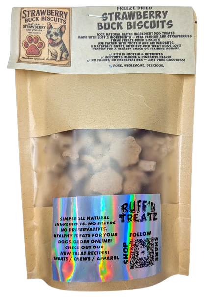 Strawberry Buck Biscuits Freeze Dried Dog Biscuit Treats