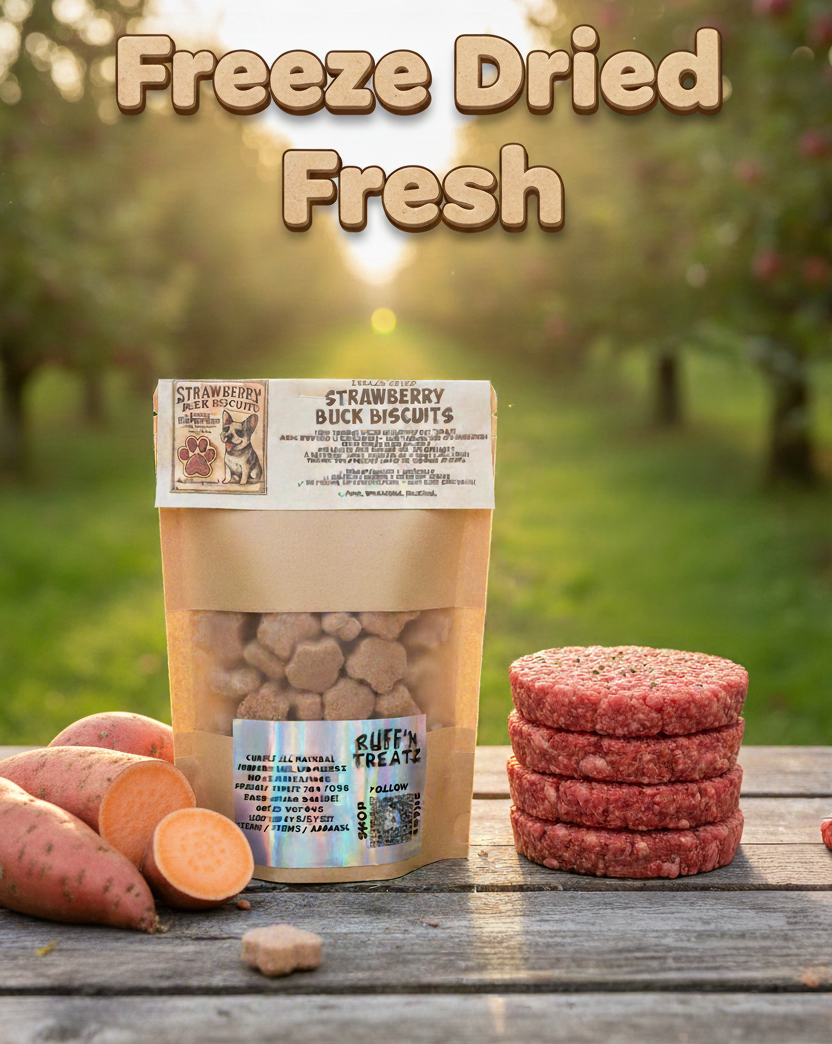 Sweet Potato Buck Biscuits Freeze Dried Dog Biscuit Treats